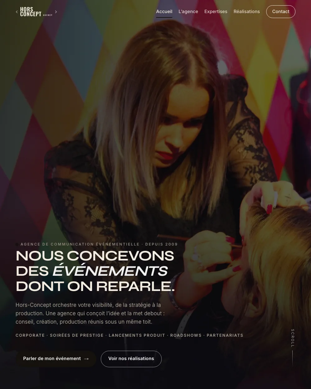 Page d'accueil du site Hors-Concept